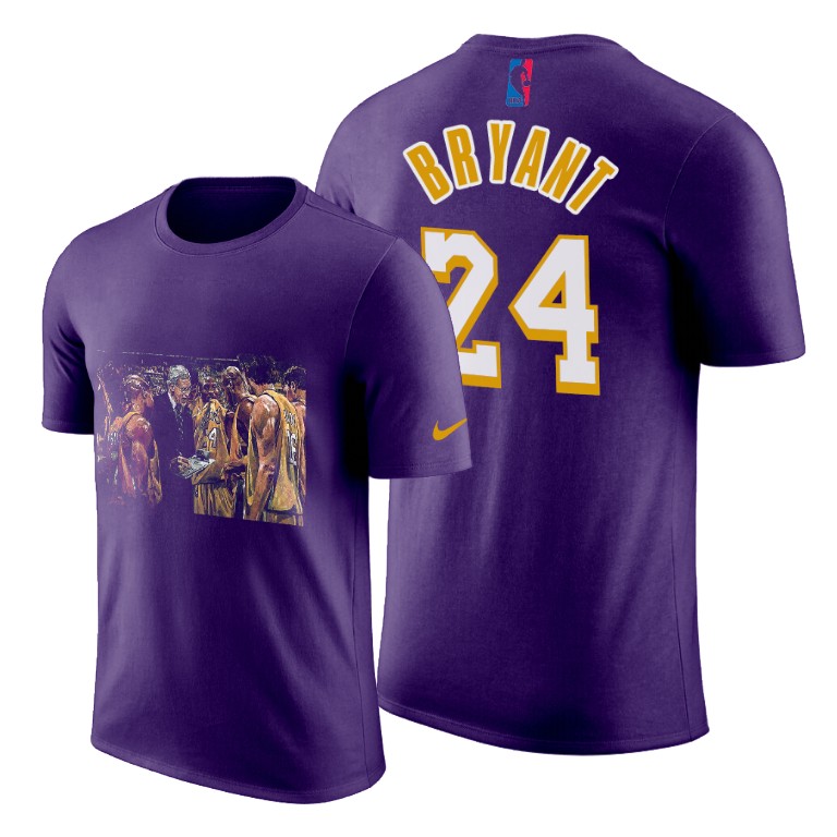 Men's Los Angeles Lakers Kobe Bryant #24 NBA Huddle Finals Limited Edition 2010 Mamba Week Purple Basketball T-Shirt YUM8683BH